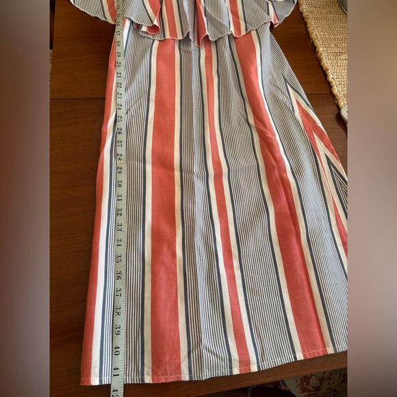 Chelsea & Theodore Orange and Blue Striped Dress - Picture 4 of 6